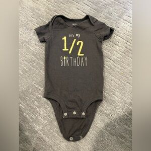 Carter's Black and Yellow Half Birthday Bodysuit